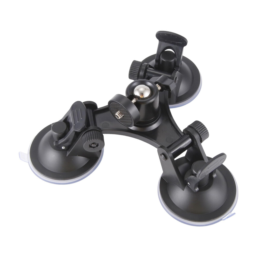 Car Holder Triple Vacuum Suction Cup Holder For Pocket Camera Stabilizer Accessories With Extension Adapter 9365049797399