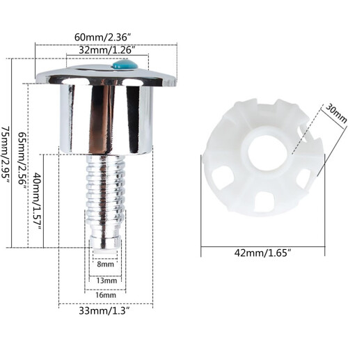 Toilet Flush Button Oval Shape Double Push Button Cistern Flush Replacement Compatible with Standard Toilets 2