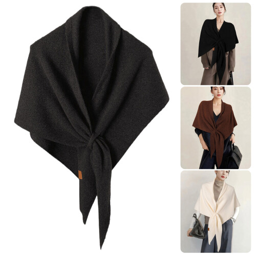 Modischer Wickelschal für Damen, weicher Strickschal,-Schwarz 1