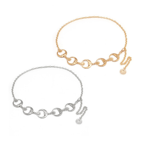 Modische Taillenkette, verstellbare Taille, Schmuck,-Stahlfarbe 1