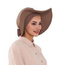 Verstellbare Sonnenschutzkappe und Haarwickel-Set,-Khaki