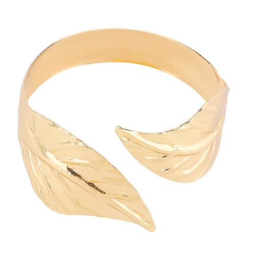 Blatt-Armkette, flexibler Strand-Schmuck, funkelnder-Gold