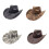 Adjustable Western Cowboy Hats Unisex Foldable Hat-Black M 2