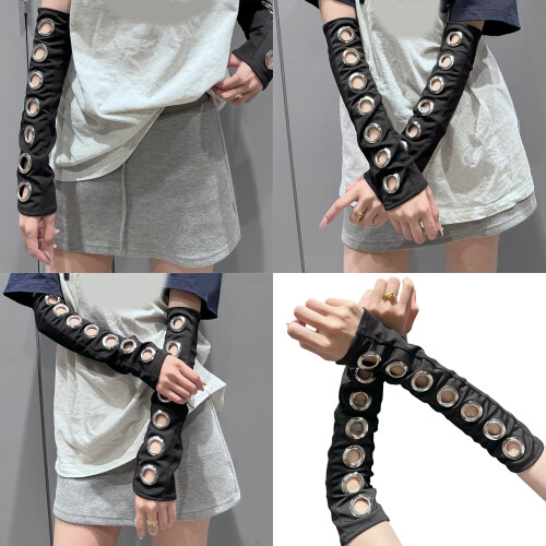 Dark Theme Stretchable Arm Sleeves Punk Design-Ring style 2