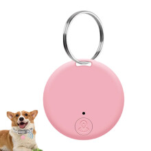 Round Bluetooth AntiLost Device Smart GPS Dog Tracker TwoWay Alarm Reminder Pink Key Finder Locator