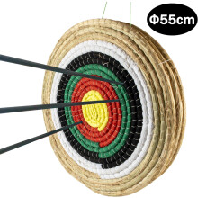 Umweltfreundliche Bogenschießscheibe, 5-lagige handgewebte Strohkonstruktion für Outdoor-Sportarten, 50 x 50 cm, inklusive strapazierfähigem