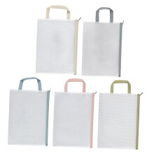 5 Piece File Holder File Organiser Documents Zip Storage Bag Mesh Zip Briefcase Mesh Bag with