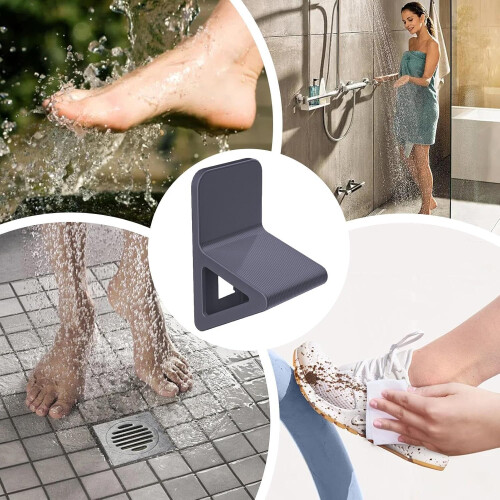 Shower Footrest  Triangular Leg Shaving Stool  Stable Foot Support  Black 2