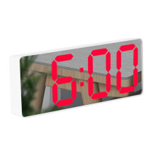 Digitaler Wecker mit großem Display, LED-Digitalwecker mit USB-Ladeanschluss und einstellbarer Lautstärke, spiegelndes Design mit automatischer