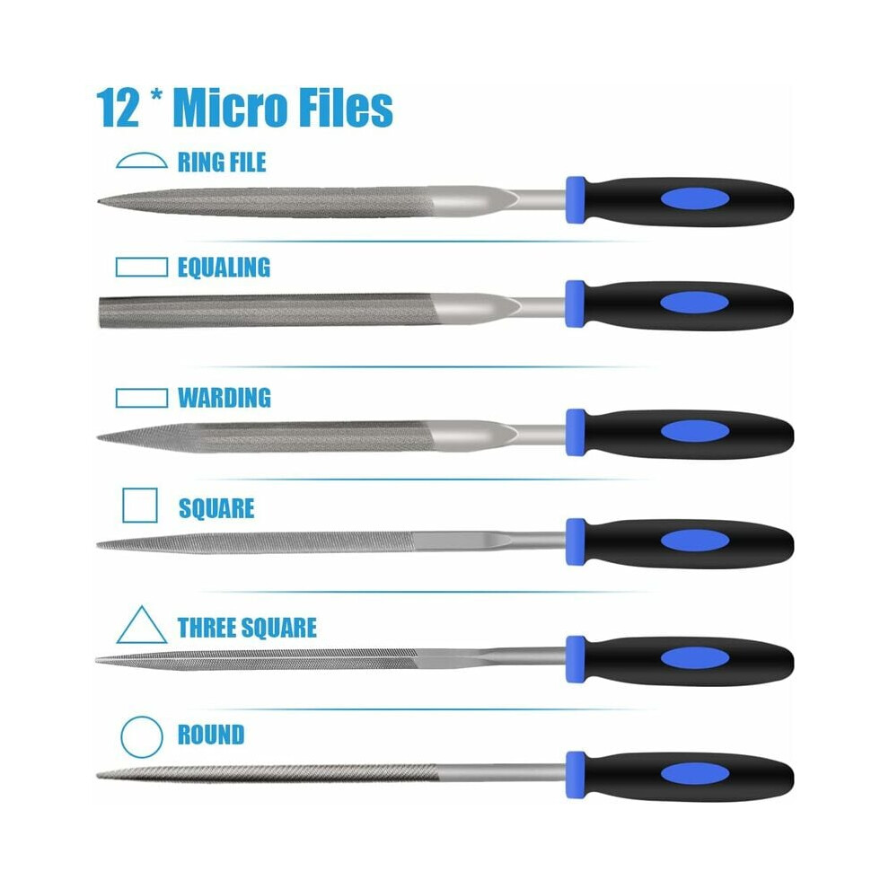 Precision File Set, Durable T12 Carbon Steel, Unique Design For Versatile Filing, Long Lasting Teeth, Alloy Steel Files For Metal Wood Diy Projects 9128293325202