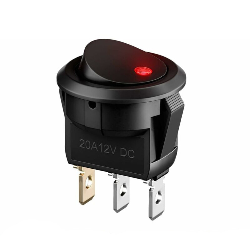 12V Dc Rocker Switch With 20A Rating Spst On-Off Control, Led Lighted On Off Toggle Switch For Automotive Marine Use, Easy Installation 9173940449824