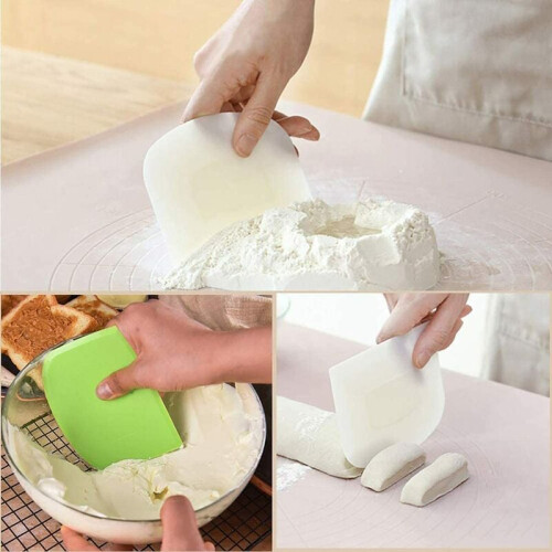 Flexible Dough Scraper, Multipurpose Kitchen Tools For Bowl Scraping, Non-Slip Bakeware Tools, Food Grade Pe Plastic Sharp Edge Scraper For Mixing 2
