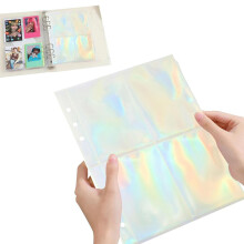 Stilvolles und schönes Design, vegane Leder-Fotoalbum-Nachfüllseiten für Kpop-Idol-Fotokarten, Baseballkarten, Sammelkarten, passend für