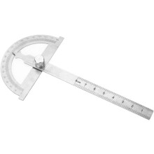 Adjustable Measuring Tool for Craftsmen, Locking Nut Design 0-180 Degree Protractor Goniometer, Ruler And Protractor 2 In 1 Stainless Steel