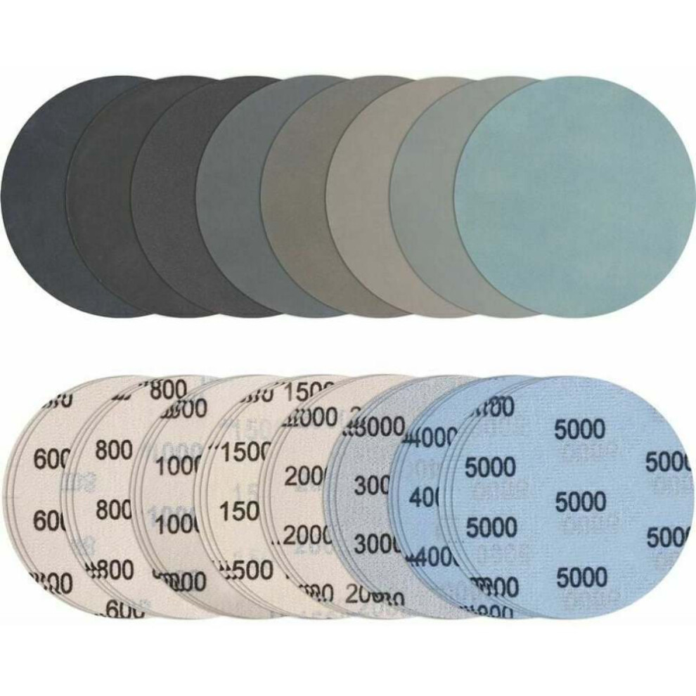 Silicon Carbide Sanding Discs, Flexible Sanding Paper Wide Applications Wet Dry Sanding With Waterproof Sandpaper Assorted Grits For Random Orbital 9009791566338