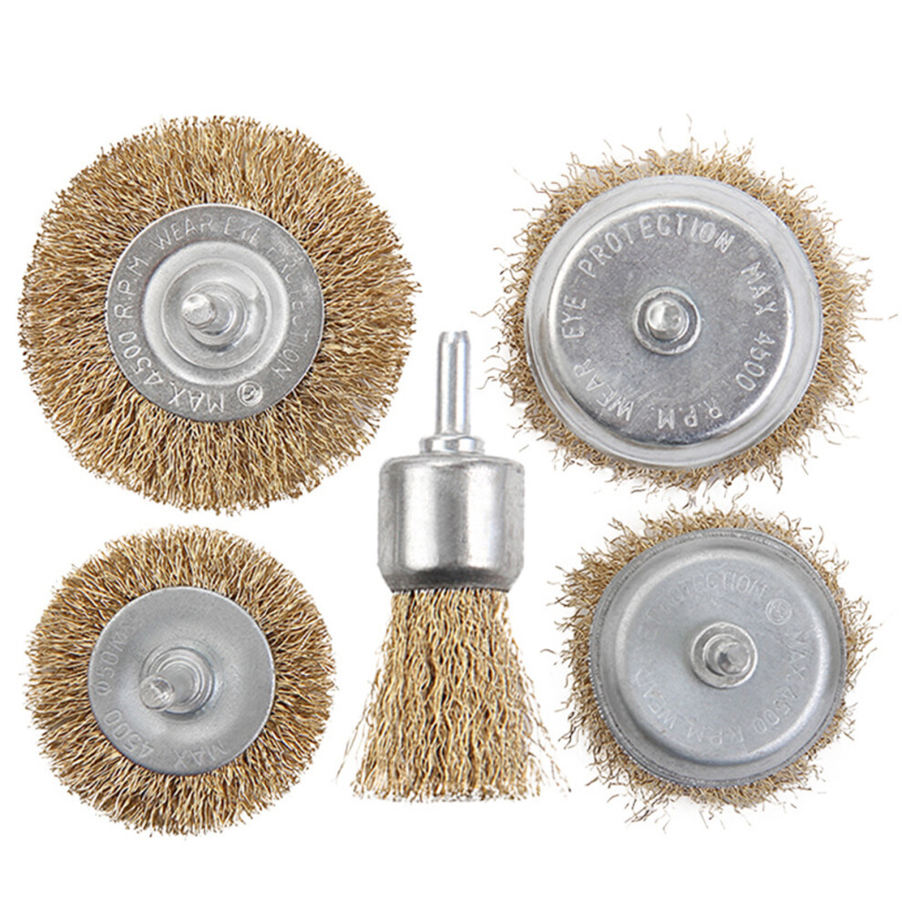 Wire Wheel Brushes For Drill, Carbon Steel Bristles Drill Wire Brush Attachment For Rust Removal And Paint Stripping, Hex Shank Fits Impact Driver, 9009791848205
