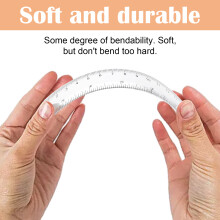 Professionelles Lineal, flexible Lineale mit Zoll- und Zentimeterskala, 8-teiliges Set hochwertiger, transparenter Kunststofflineale für einfaches