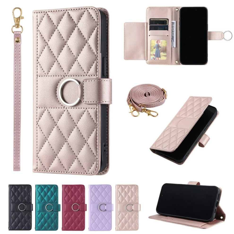 Crossbody Lanyard Case For Google Pixel 9 Pro Rose Detachable Long Strap, Shockproof, Elegant Design With Card Slot Gold 9189345236150