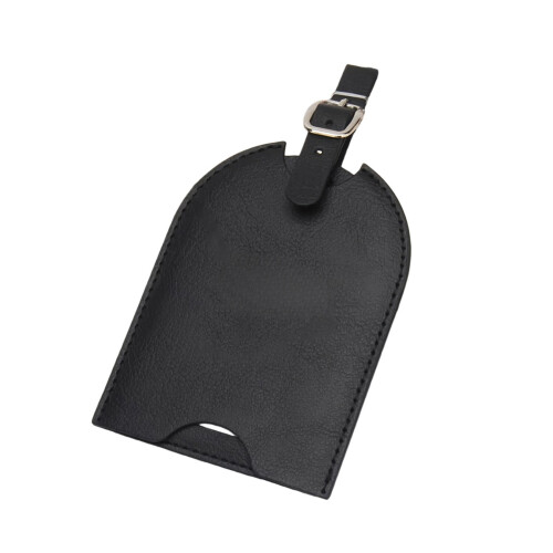 Sturdy PU Travel Luggage Labels Featuring Concealed-Black