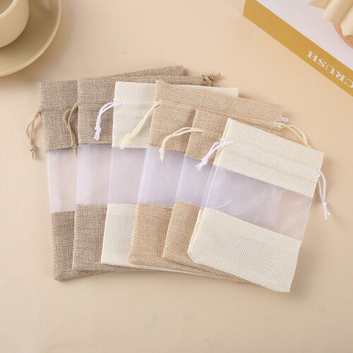 Travel Friendly Linen Storage Pouches Drawstring Closure-Purple 2