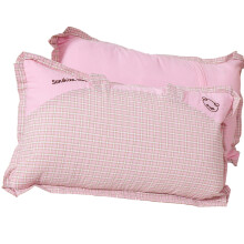 Children Bedding Set Plaids Bear Pillowcase Washed-light pink