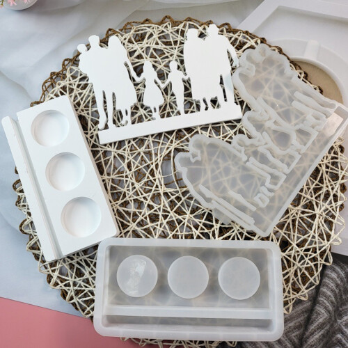 Candlestick Silicone Mold Lovings Family Epoxy Casting Mold 1