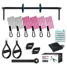 Pilates Bar Kit with Resistance Bands, Portable Home Gym for Full Body Workouts Ref: 7872