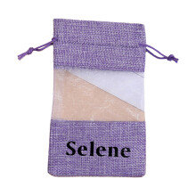 Travel Friendly Linen Storage Pouches Drawstring Closure-Purple