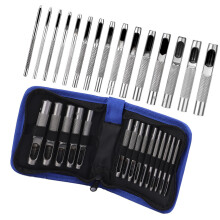 Holle leren perforator, zwaar uitgevoerde legering, ronde-E.
