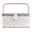 Large Vintage Sewing Basket with Multiple Compartments for Threads and Needles Storage, Style E 1
