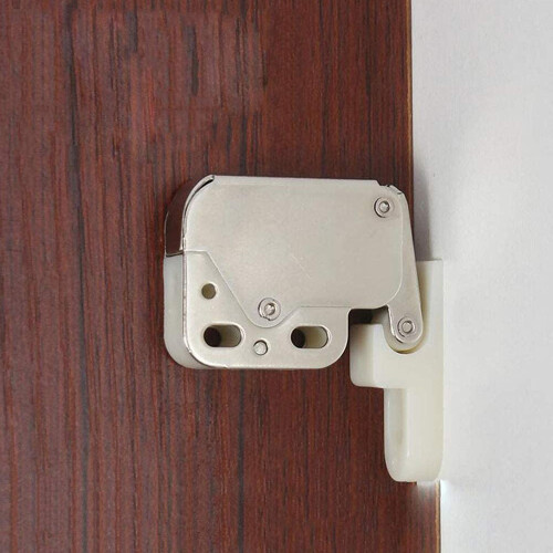 Spring Loaded Mini Tip Catch Cabinet Door Lock, Rust-Proof, Easy Installation, High-Quality Spring, For Kitchen And Attic Doors, 2PCS 2