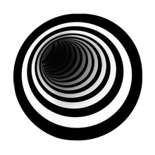 Optical Illusion Rug with 3D Vortex Design, Black and White Swirl Floor Mat for Bedroom Living Room, Anti Slip Round Area Carpet, Durable Polyester
