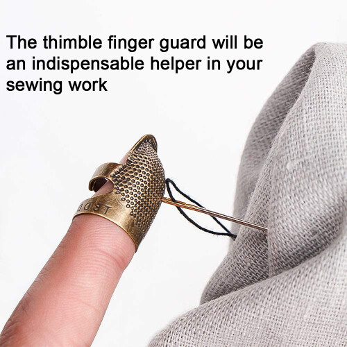 Craftsmanship Elevated: Copper Finger Protector, Adjustable For Comfort, Fine-Tunable Size With Needle Grooves, Strong And Durable, Rust-Resistant, Su 2