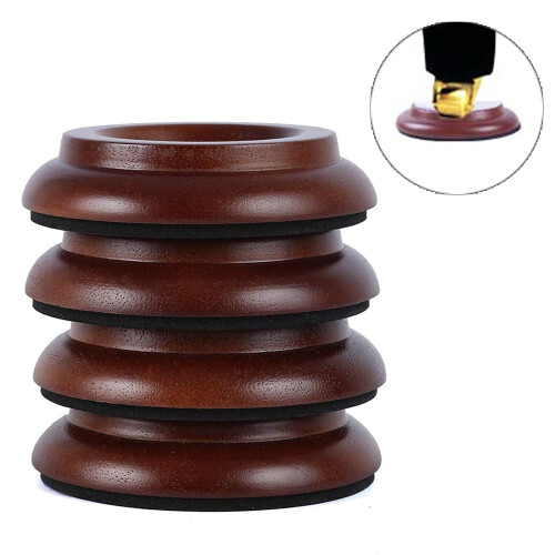 Non-Slip Felt Mats Shock-Proof Floor Protectors, Solid Wood Castor Cups