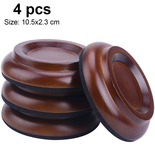 Non-Slip Felt Mats Shock-Proof Floor Protectors, Solid Wood Castor Cups 1