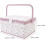 Large Capacity Fabric Sewing Basket  Secure Button Closure  Removable Tray  Portable Handle, Purple 5