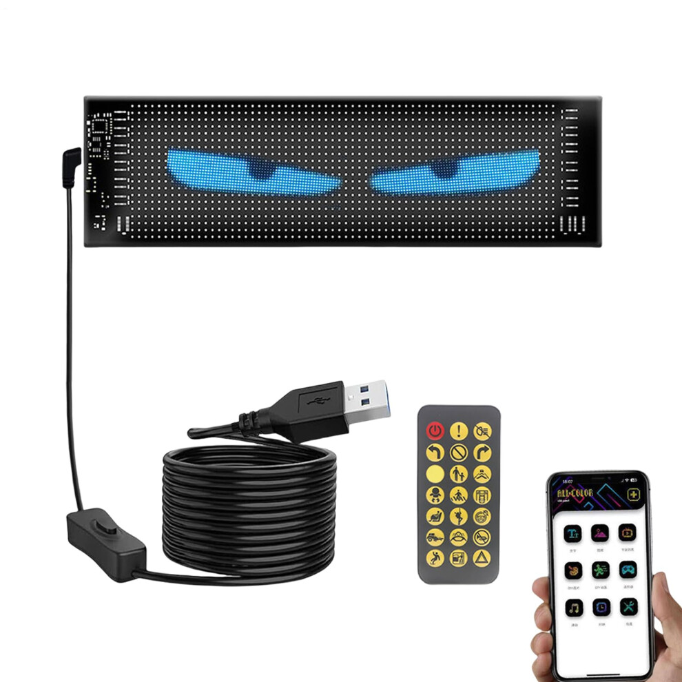 Led Eyes For Car Windshield, Flexible Led Windshield Eyes, Exterior Auto Decor For Cars And Suvs, 10X35cm 9412369068989