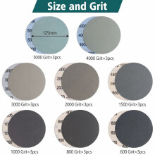 Precision Sanding Solutions, 24Pcs 125mm Orbital Sander Compatible Sandpaper, Aluminum Oxide Abrasive for Vehicle Headlights Wood Furniture, Wet &