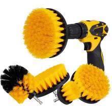 Ensemble de brosses pour perceuse tout usage, brosse électrique jaune avec rallonge pour perceuse sans fil, tige à changement rapide pour une