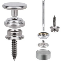 Kit de boutons-pression pour toile, bouton-pression neuf en acier inoxydable de qualité marine pour la fixation durable des housses de bateau et des