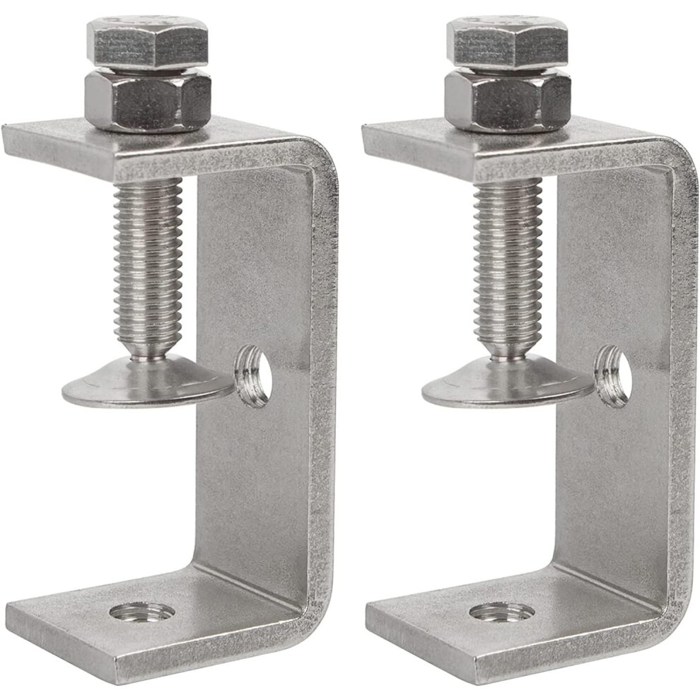 Precision Crafted Stainless Steel C Clamps, Wide Jaw Opening Accommodates Diverse Clamping Needs, Adjustable Positioning Screw Ensures Rust-Resistant 9173940525894