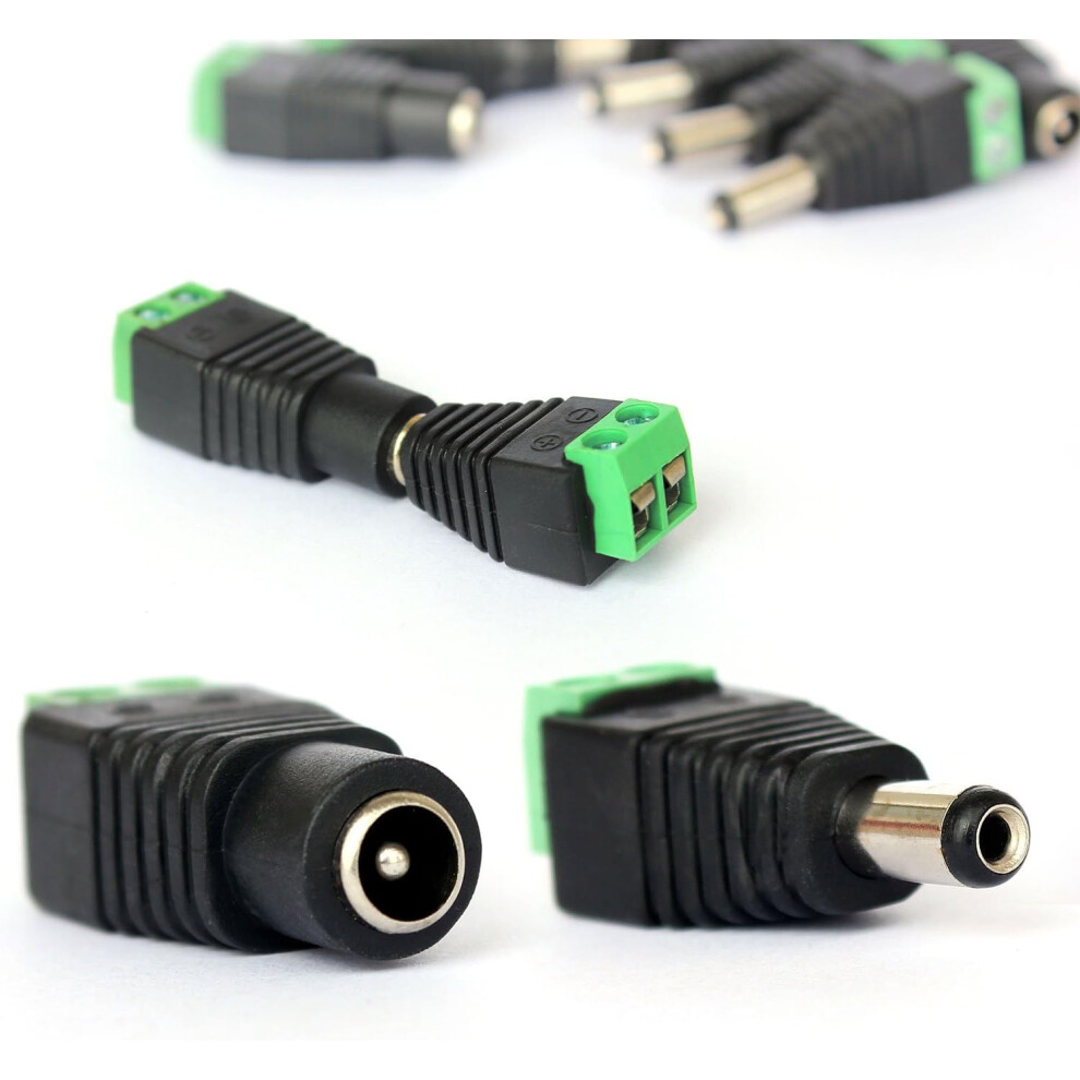 Durable Dc Power Jack Plug, Adapter Connector For Cctv Security Camera, Led Strip Supports Plug And Play, Environmental Pvc Material Ensures Light 9128293326520