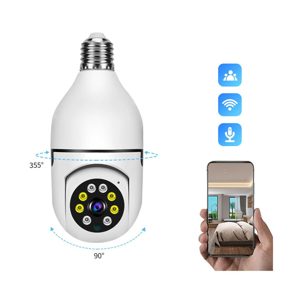 E27 Light Bulb Camera, 1080P Hd Wireless Home Security Camera For Remote Control With Phone App 9128293326551