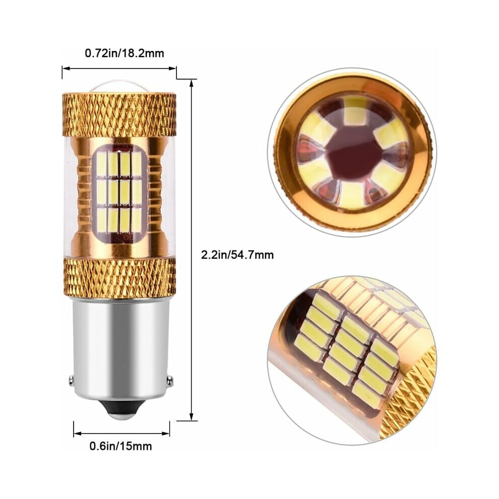 Super Bright Led Bulbs For Tail Brake Signal S, Non-Polarity 54-Smd 4014 Chipsets With Aluminum Shell Corner Design For Optimal Light 9128293326667