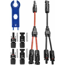 Solar Panel Branch Connectors, Parallel Adapter for PV Solar Panels, 1 to 2 Leg Y Splitter M/F/F and F/M/M, IP67 Waterproof Dustproof Solar Connector
