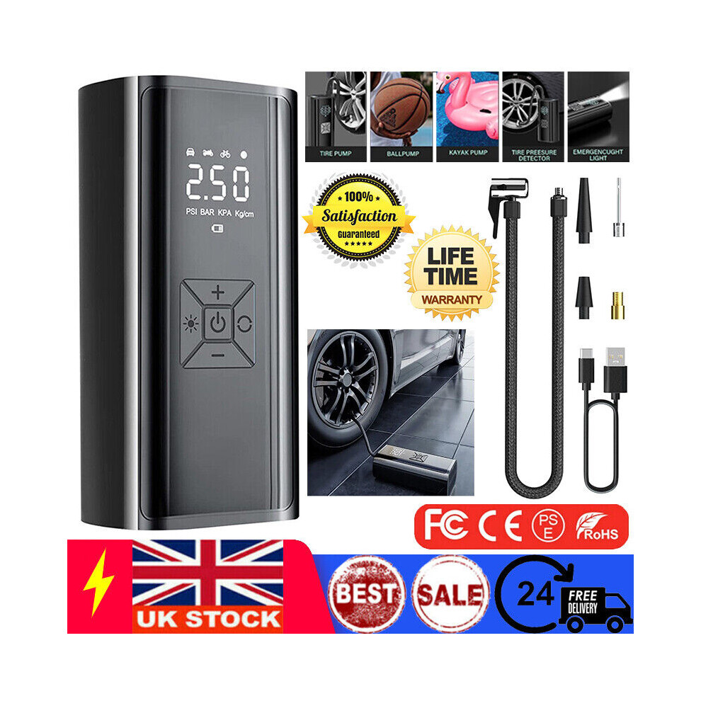 Digital Led Screen Portable Air Compressor, Easy To Use For Cars And Bicycles, Multiple Functions For Various Equipment 9433291952924
