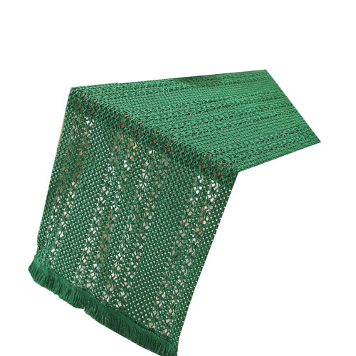 Chemin de Table à manger 180cm, garniture en dentelle,-Vert
