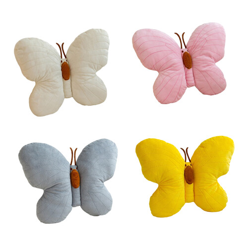 Decorative Butterfly Pillow Soft Plushes Cushion for- Yellow 1