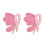 Broche de ruban en alliage rose, broches papillon, épingles à 4