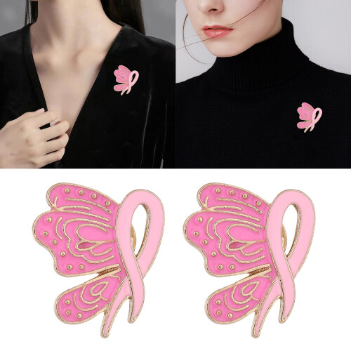 Broche de ruban en alliage rose, broches papillon, épingles à 1